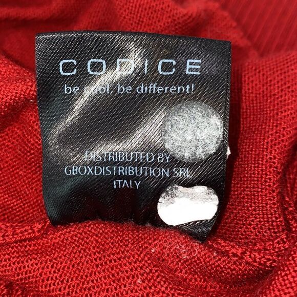 Codice 100% Merino Extra-fine Wool V-Neck Pullover In Red With Gray Trim - Picture 10 of 11